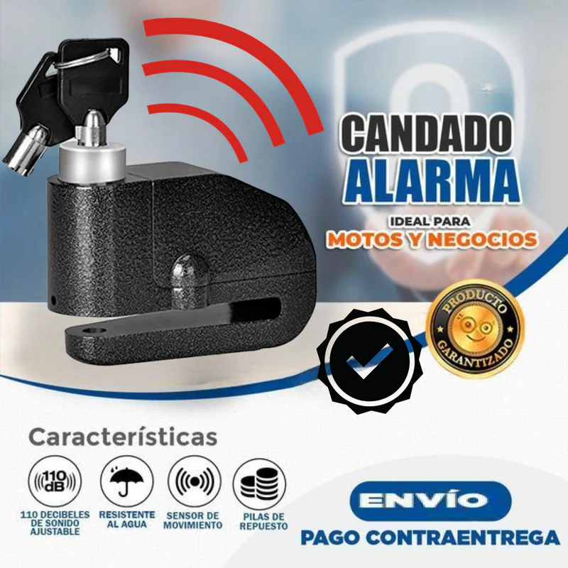Candado Para Disco de Moto con Alarma 110dB Antirrobo – Seguridad Máxima para Motocicletas